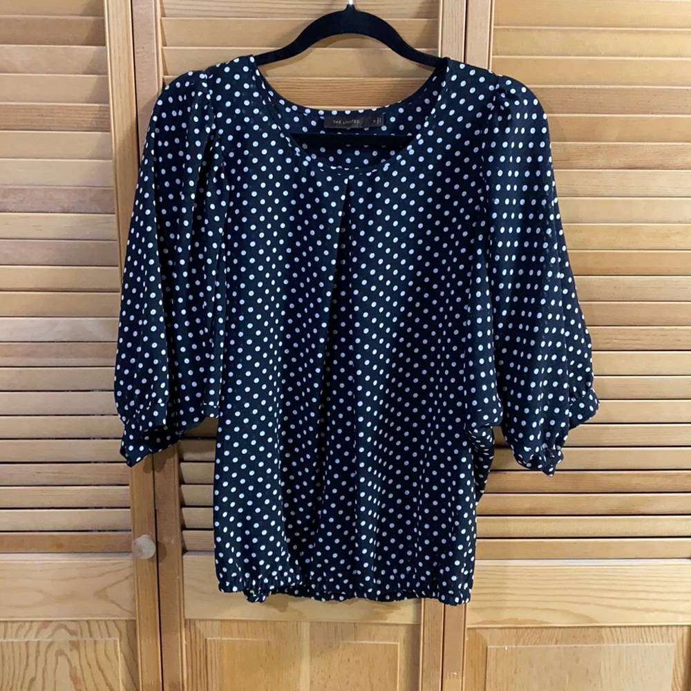 Office workwear polka dot black white The Limited